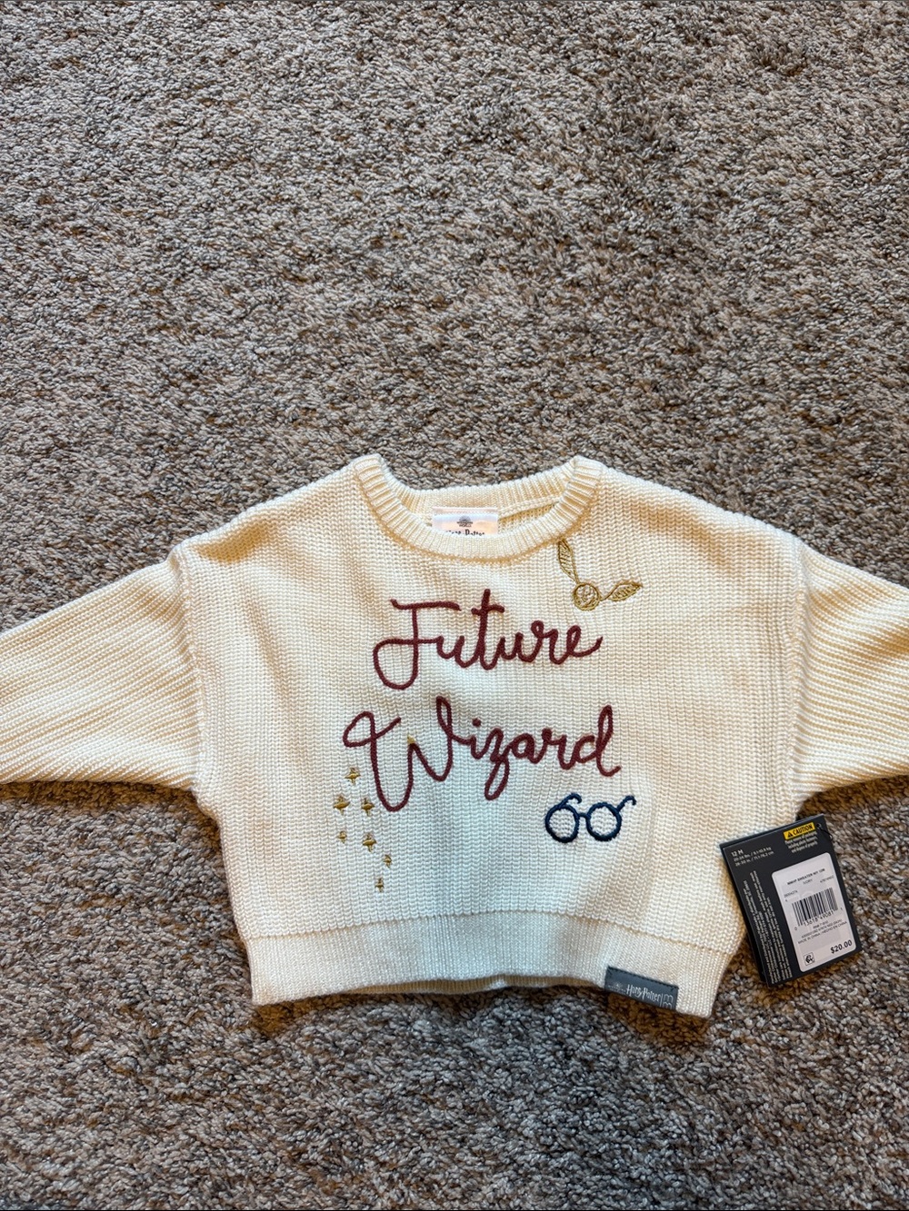 “Future Wizard" Embroidered Toddler Sweater, 12M